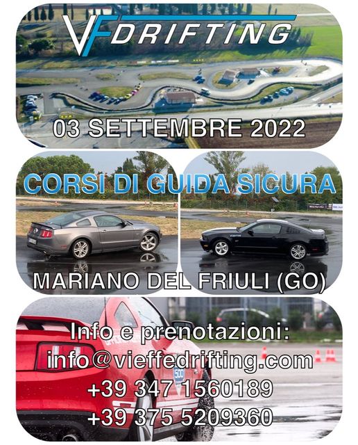 3 SETTEMBRE 2022, CORSI DI GUIDA SICURA – Mariano del Friuli